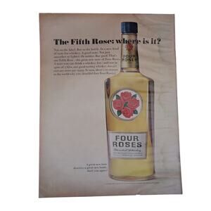 Four Roses Blended Whiskey Magazine Advertisement Color 1965 Vintage Spirits